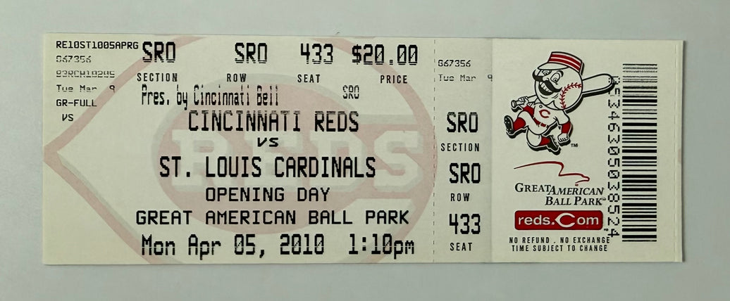 April 5, 2010, Cincinnati Reds Opening Day Versus St. Louis Cardinals