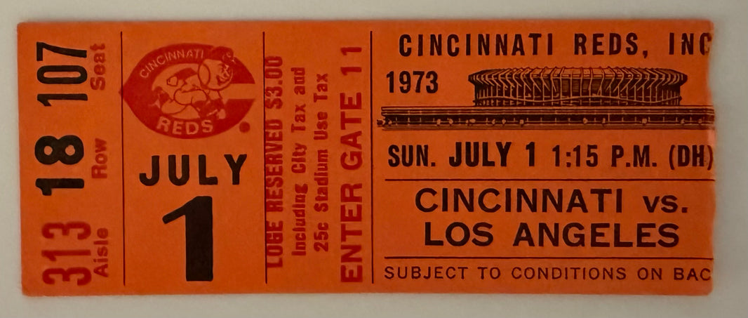 July 1, 1973, Reds versus Dodgers Doubleheader, Hal King Day (IYKYK.)