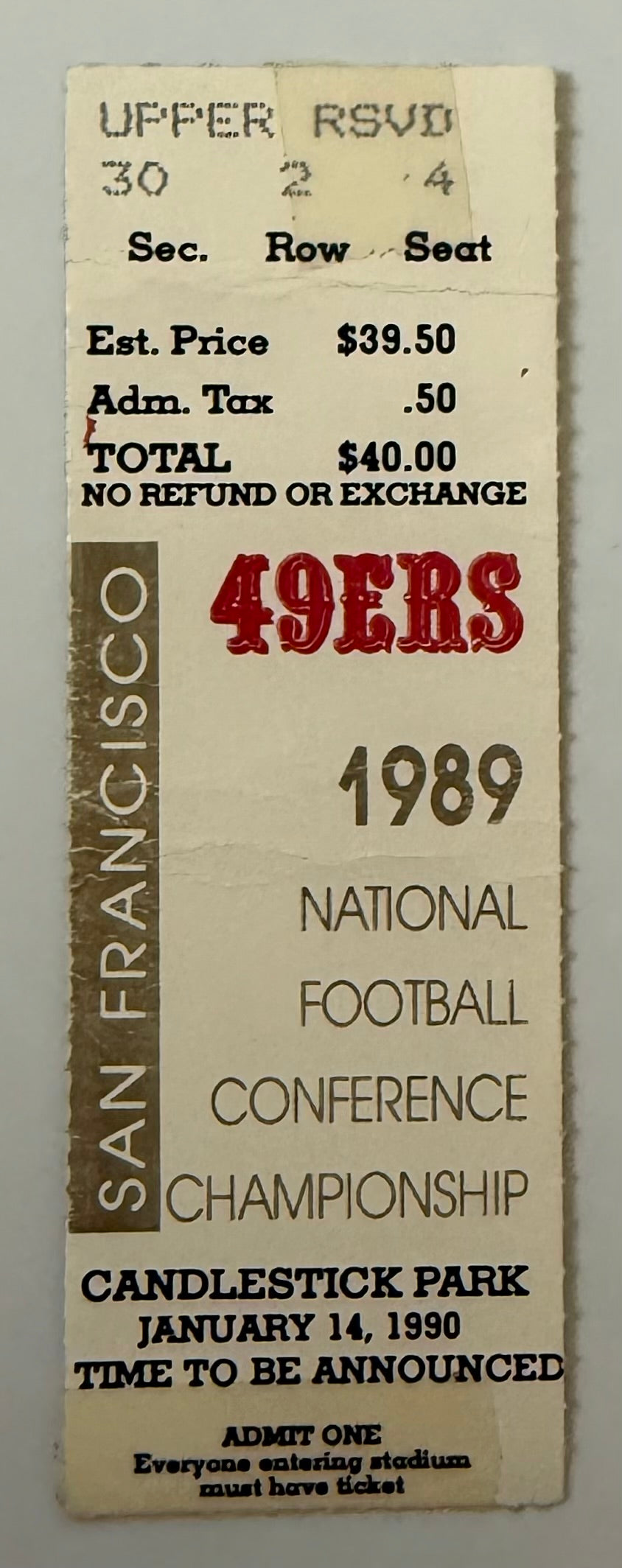 1989 NFC Conference Championship Game between San Francisco 49ers and Los Angeles Rams