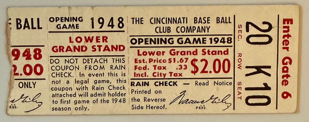 1948 Cincinnati Reds Opening Day