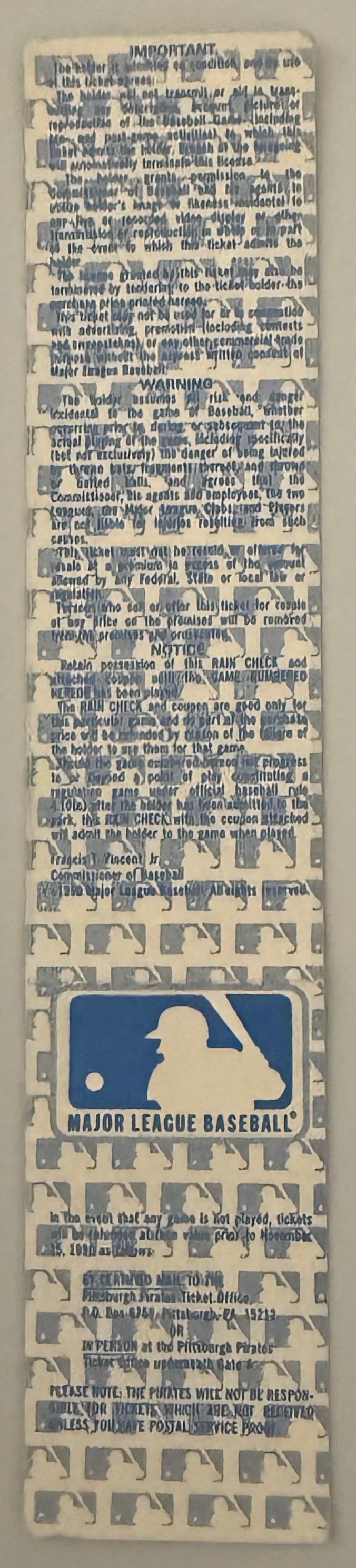 1990 NLCS Full Ticket, Game Three, Pittsburgh