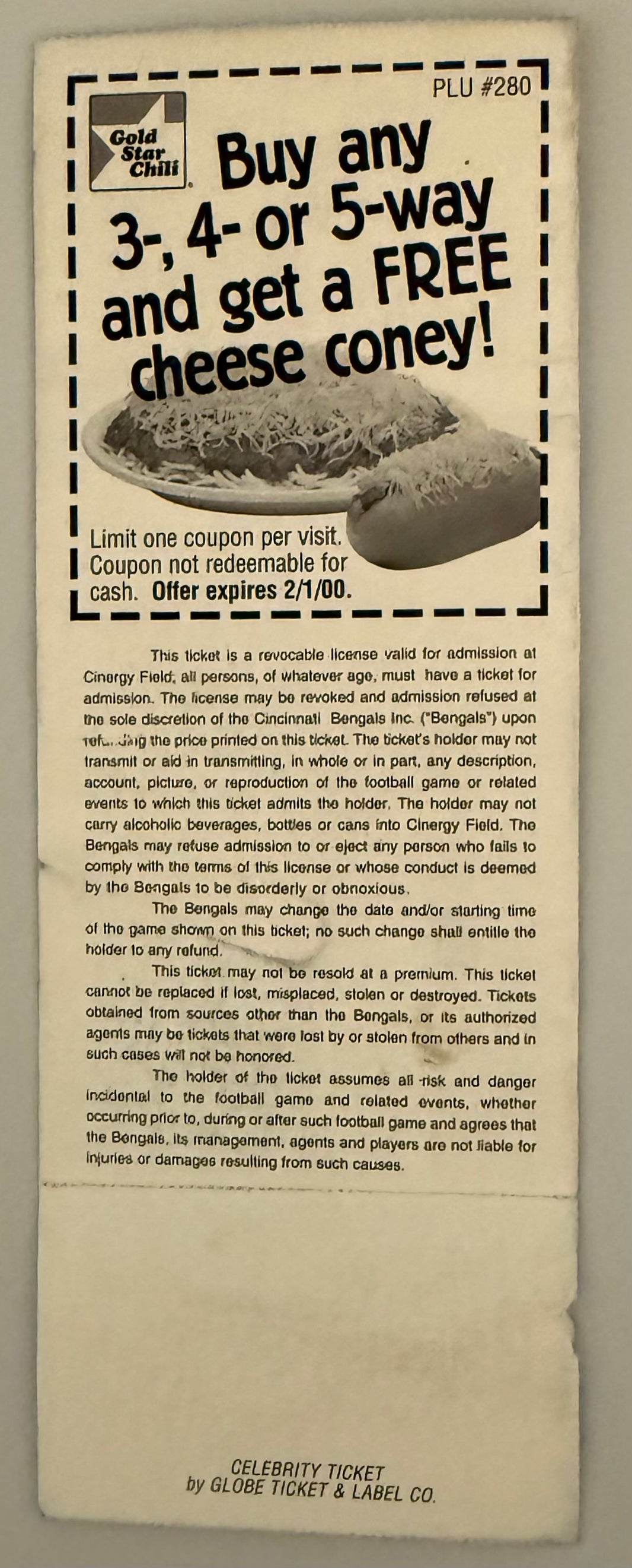 12/12/1999 Browns at Bengals, First Game after Brown's Return to Cleveland