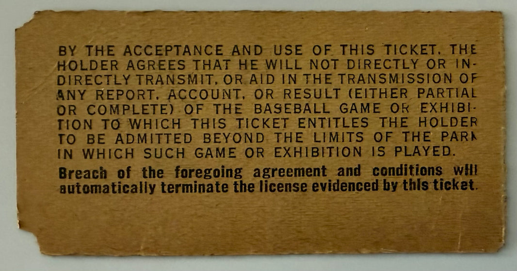 Undated Brooklyn Dodgers Ladies Grandstand Stub $ .50, Branch Rickey, Likely 1941-1946