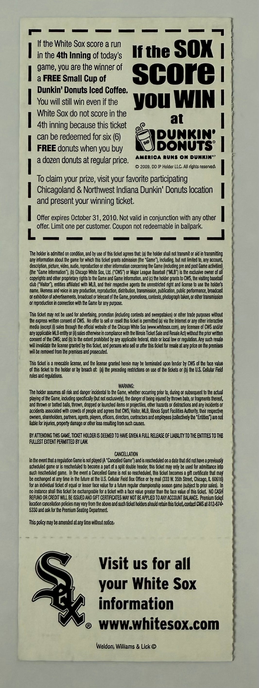 April 5, 2010, Chicago White Sox Opening Day vs Cleveland