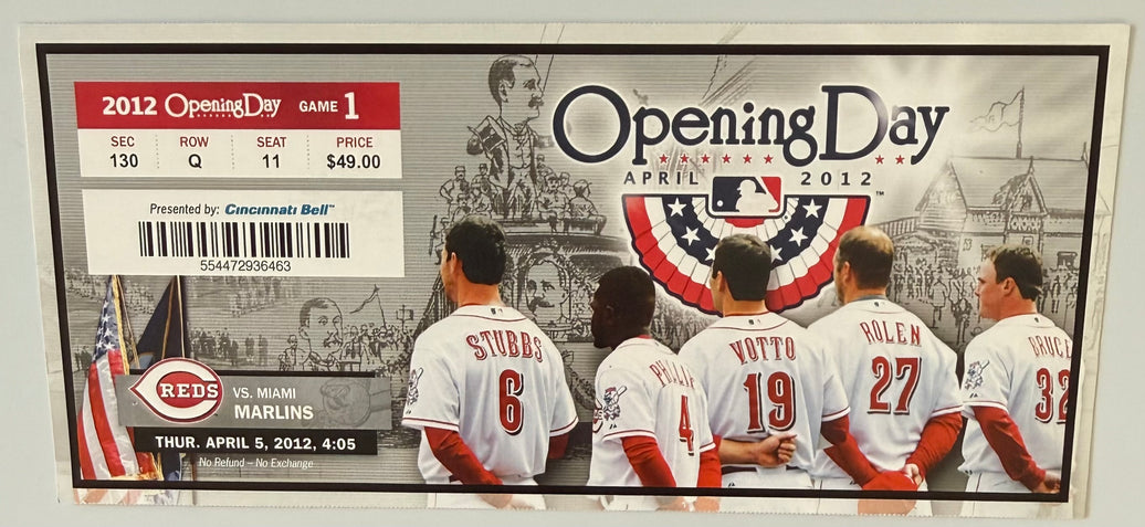 April 5, 2012, Opening Day, Cincinnati Reds