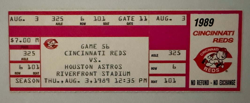 August 3, 1989, Cincinnati Reds vs Astros, Reds Score Their Most Ever First Inning Runs-14