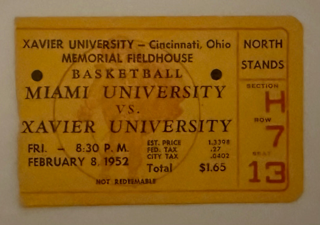 1952 Miami University versus Xavier University, February 8, 1952