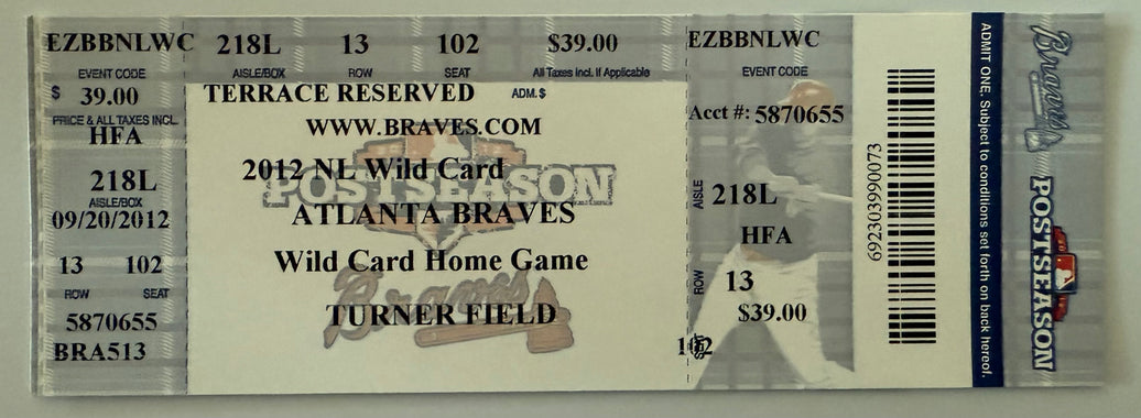 October 5, 2012, Chipper Jones Final Game
