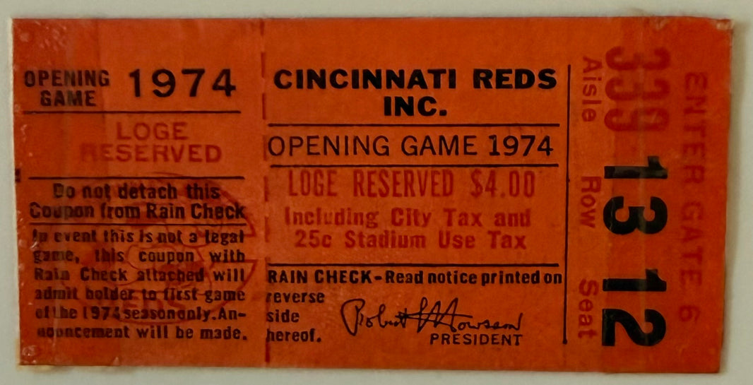 Opening Day, 1974, Hank Aaron Ties Babe Ruth, Condition - Tape