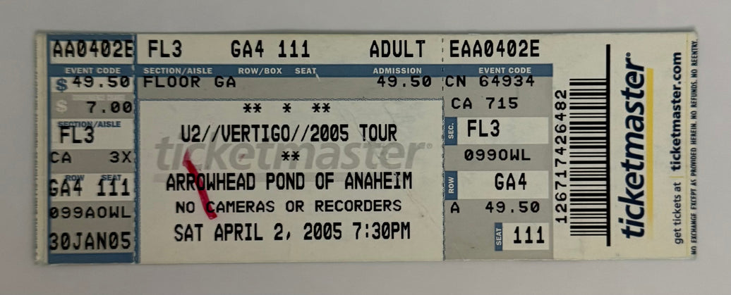 2005 U2 in Anaheim, California, April 2, 2005