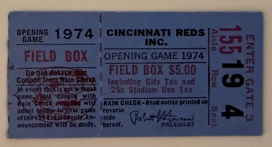 1974 Cincinnati Reds Opening Day, Hank Aaron Ties Babe Ruth Record of 714, Marty Brennaman Debut
