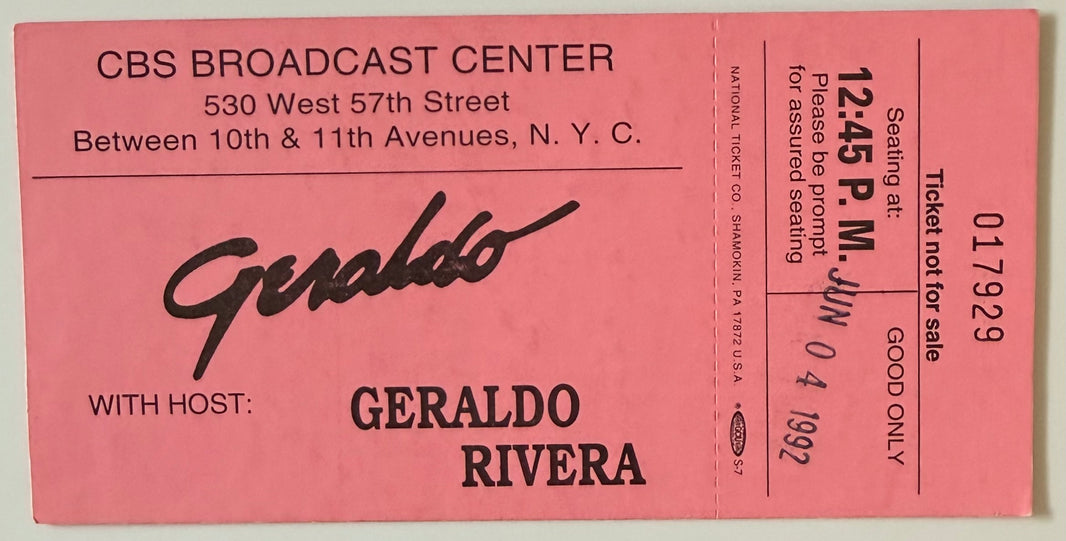 June 4, 1992, Geraldo Rivera Show Taping