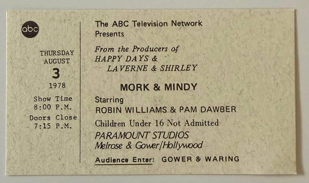 August 3, 1978, Mork and Mindy Show Taping