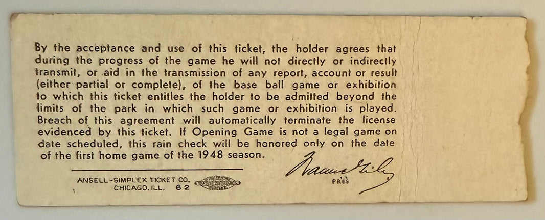 1948 Cincinnati Reds Opening Day