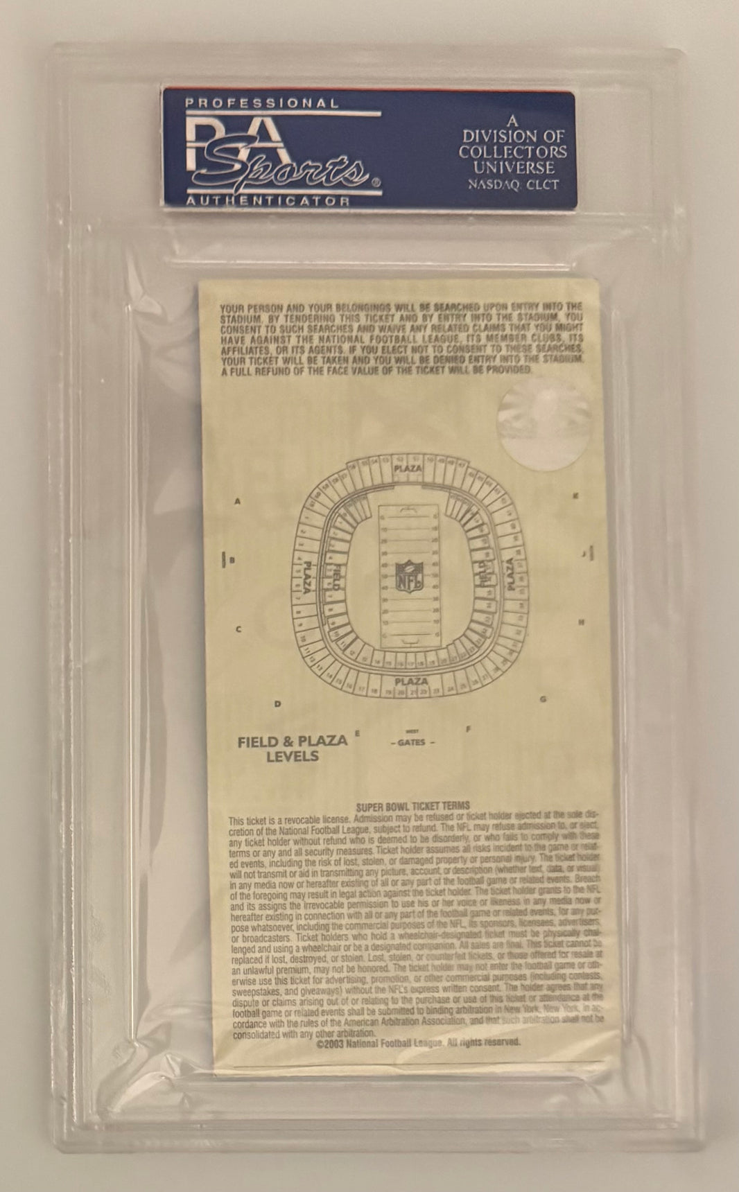 1/26/03 Super Bowl XXXVII, Tampa Bay Buccaneers Beat Oakland, MVP Dexter Jackson, PSA Authentic