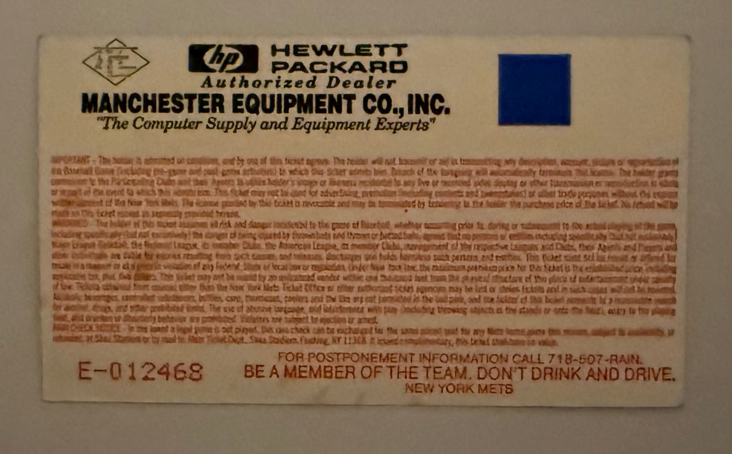 1993 First Rockies Game Ever, April 5, 1993, Rockies versus New York Mets at Shea Stadium