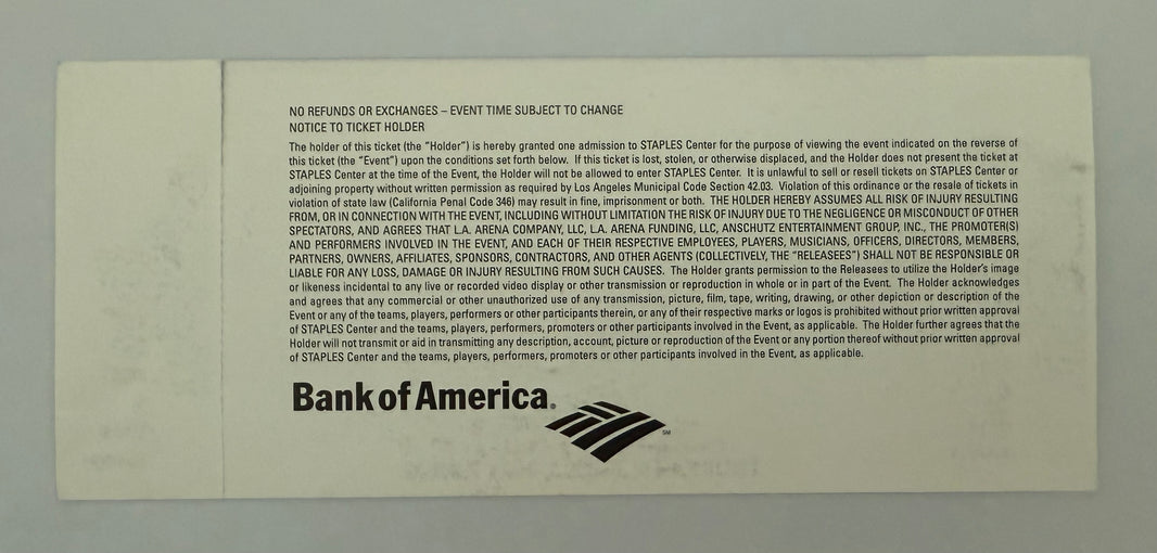 2004 Prince, Musicology Tour, Premier Seating at Staples Center, June 3, 2004