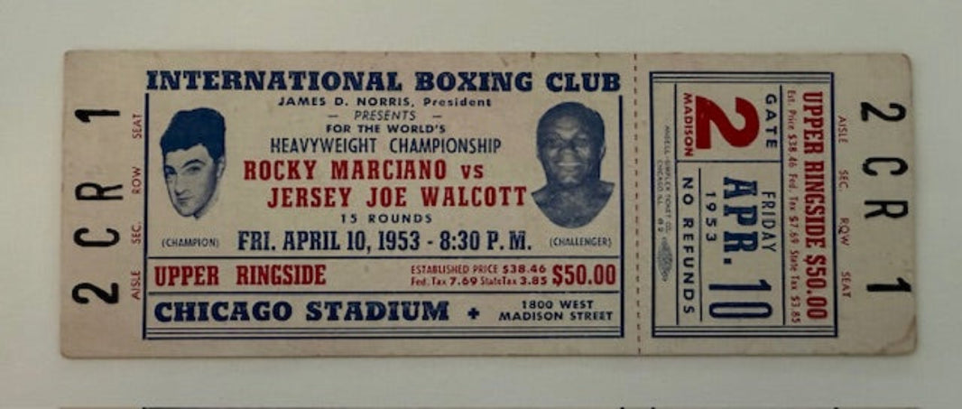 1953 Rocky Marciano vs Jersey Joe Walcott for Heavyweight Championship, International Boxing Club, April 10, 1953 (PP)