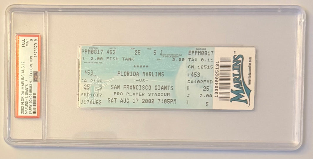 August 17, 2002, Barry Bonds Broken Bat Home Run