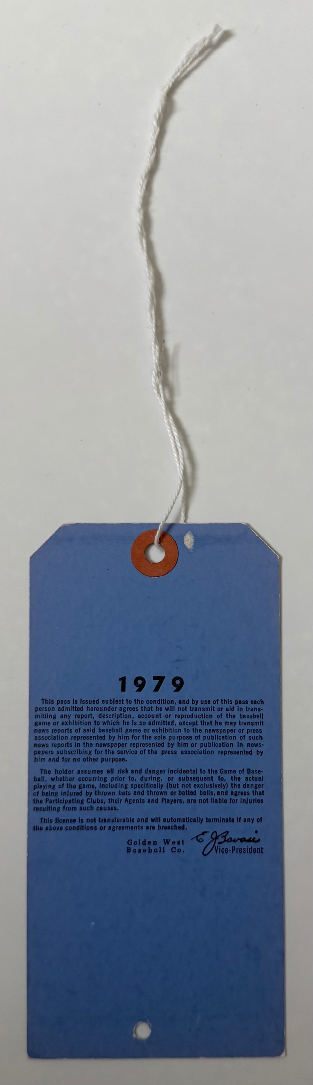 1979 ALCS LA Angels Messenger Pass