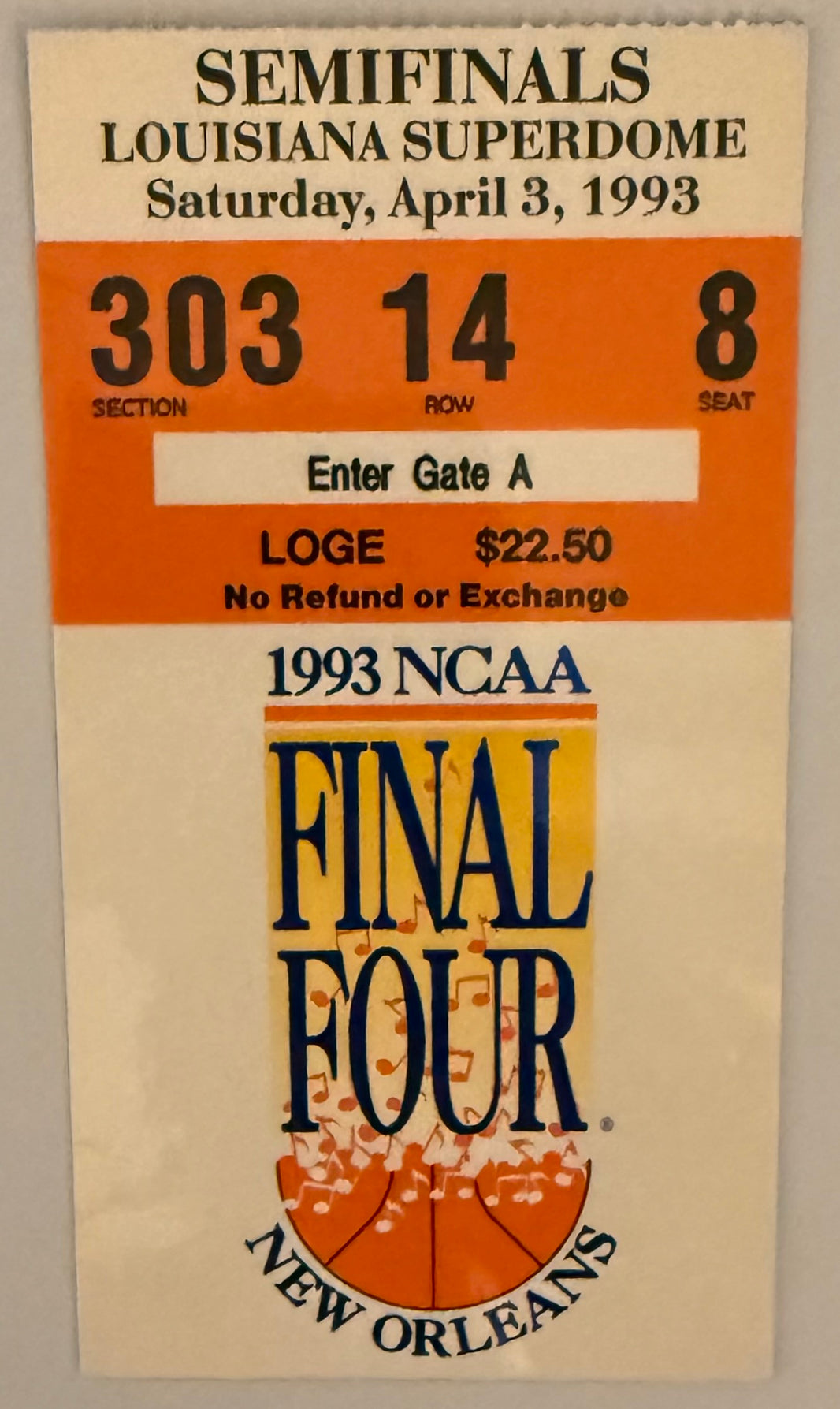 April 3, 1993, NCAA Semifinals, North Carolina versus Kansas/Michigan versus UK