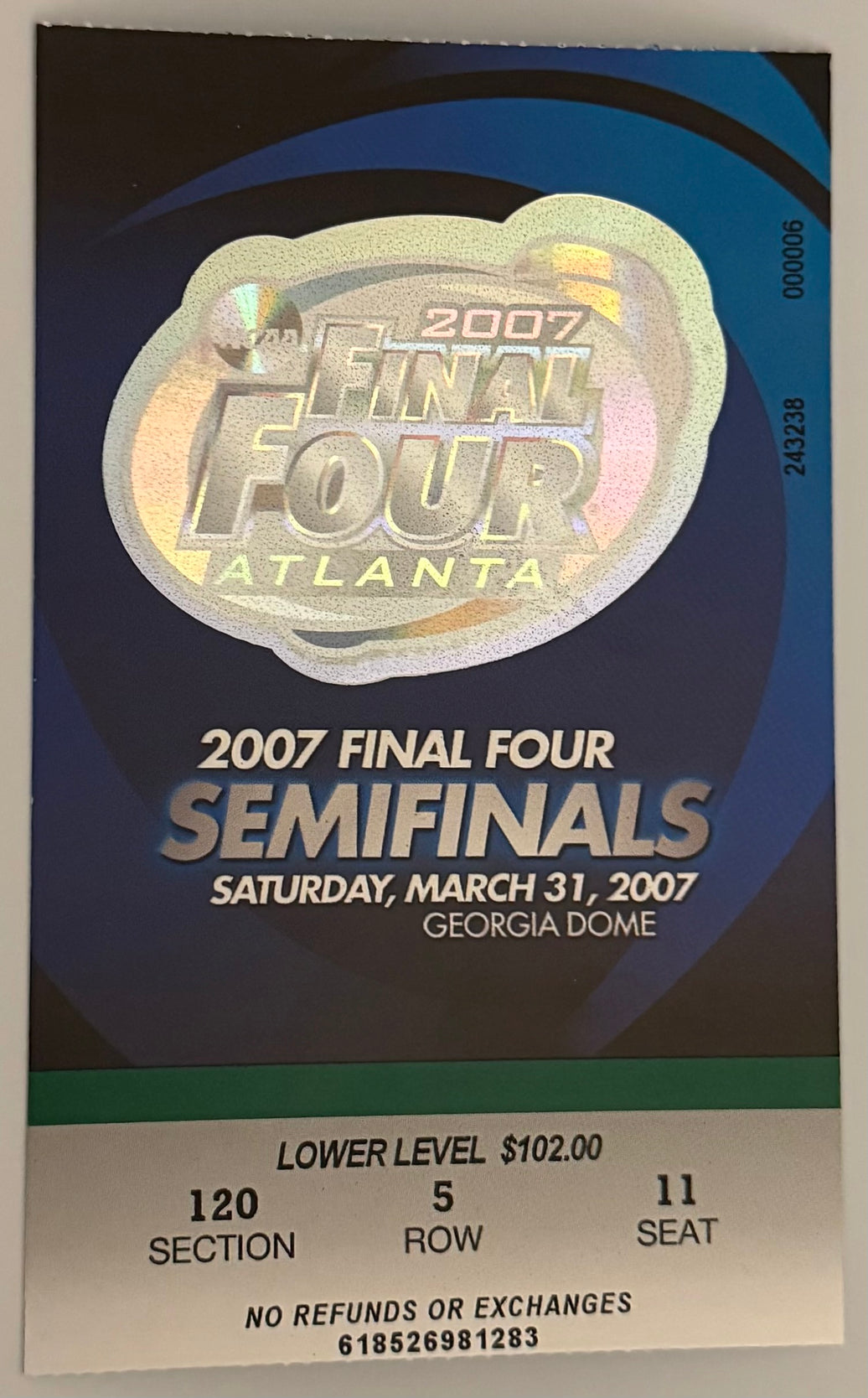 March 31, 2007, NCAA Final Four Semi Finals, OSU-Georgetown-Florida-UCLA