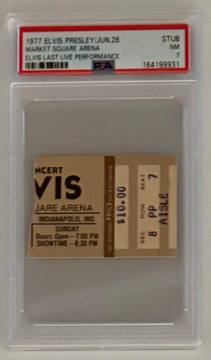 June 26, 1977, Elvis Presley, Market Square Arena, Elvis Last Live Performance, PSA 7
