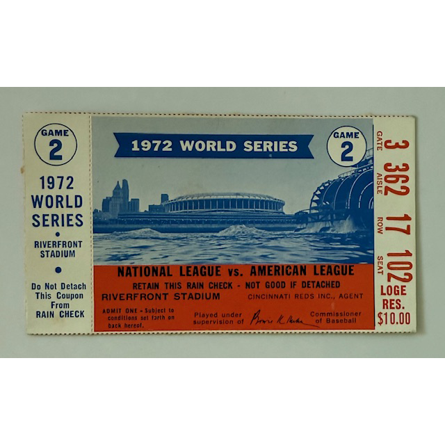 1972 Cincinnati Reds WS Game 2- Jackie Robinson Final Appearance