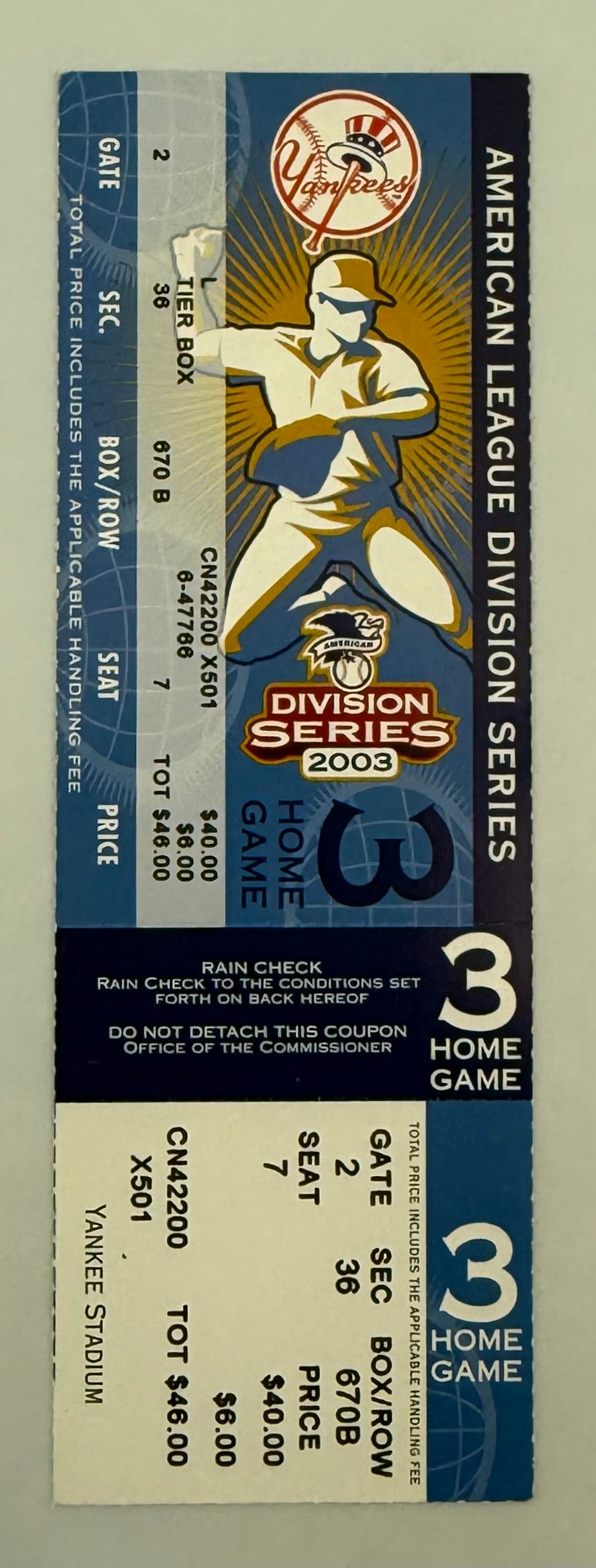 2003 ALDS Home Game Three, New York Yankees