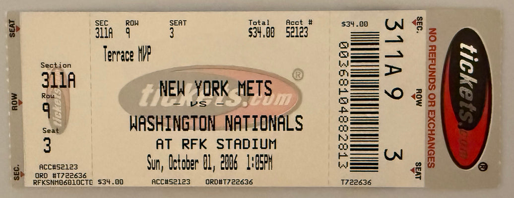 10/1/2006, Frank Robinson Last MLB Game Managed