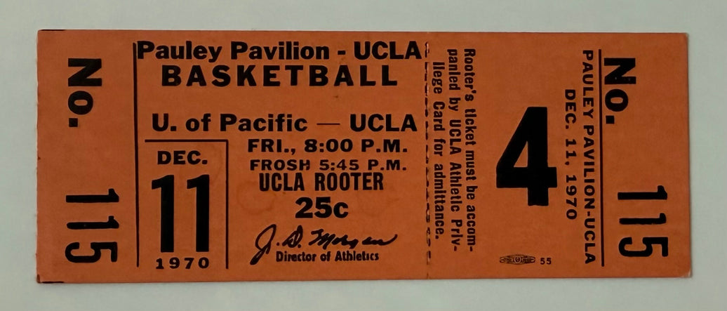 1970 Bill Walton’s Third College Game, Freshman Team, Pauley Pavilion UCLA, December 11, 1970