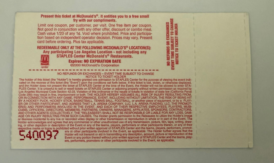 2001 Eric Clapton at the Staples Center in Los Angeles, August 17, 2001