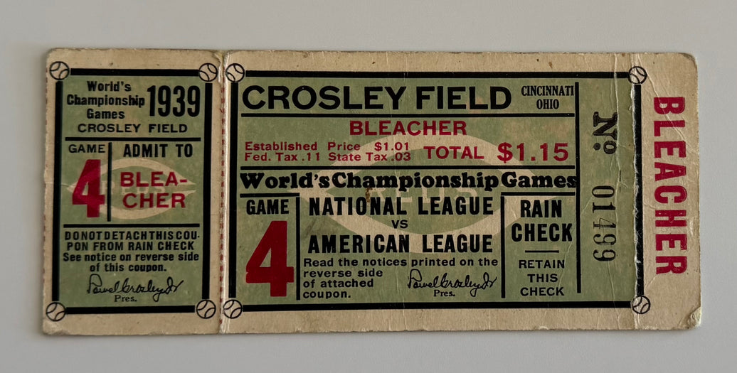 1939 World Series, Game 4 at Crosley Field, Yankees Sweep Reds in 4 Games - Clincher!