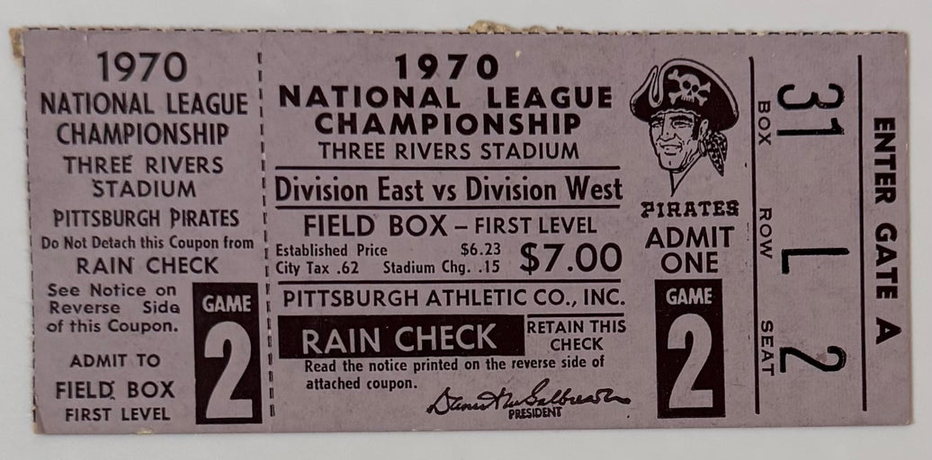 1970 NLCS Game Two, Pirates versus Reds