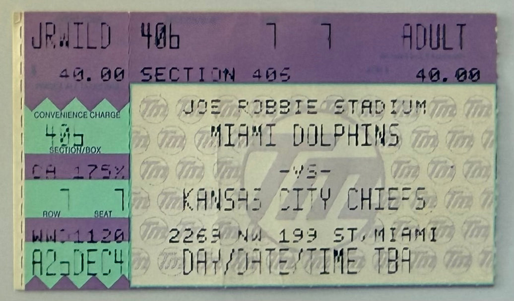 December 31, 1994, Chiefs at Dolphins, Joe Montana Last NFL Game