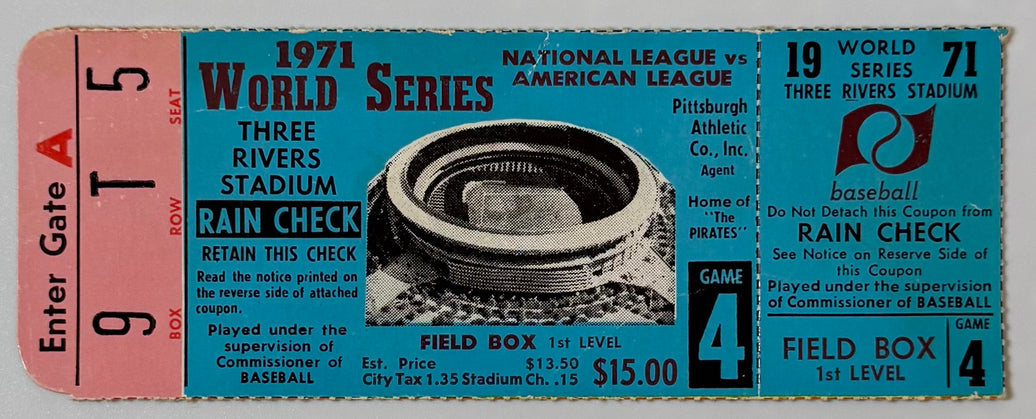 1971 World Series Game Four, Pittsburgh Pirates Defeat Orioles in Seven Games