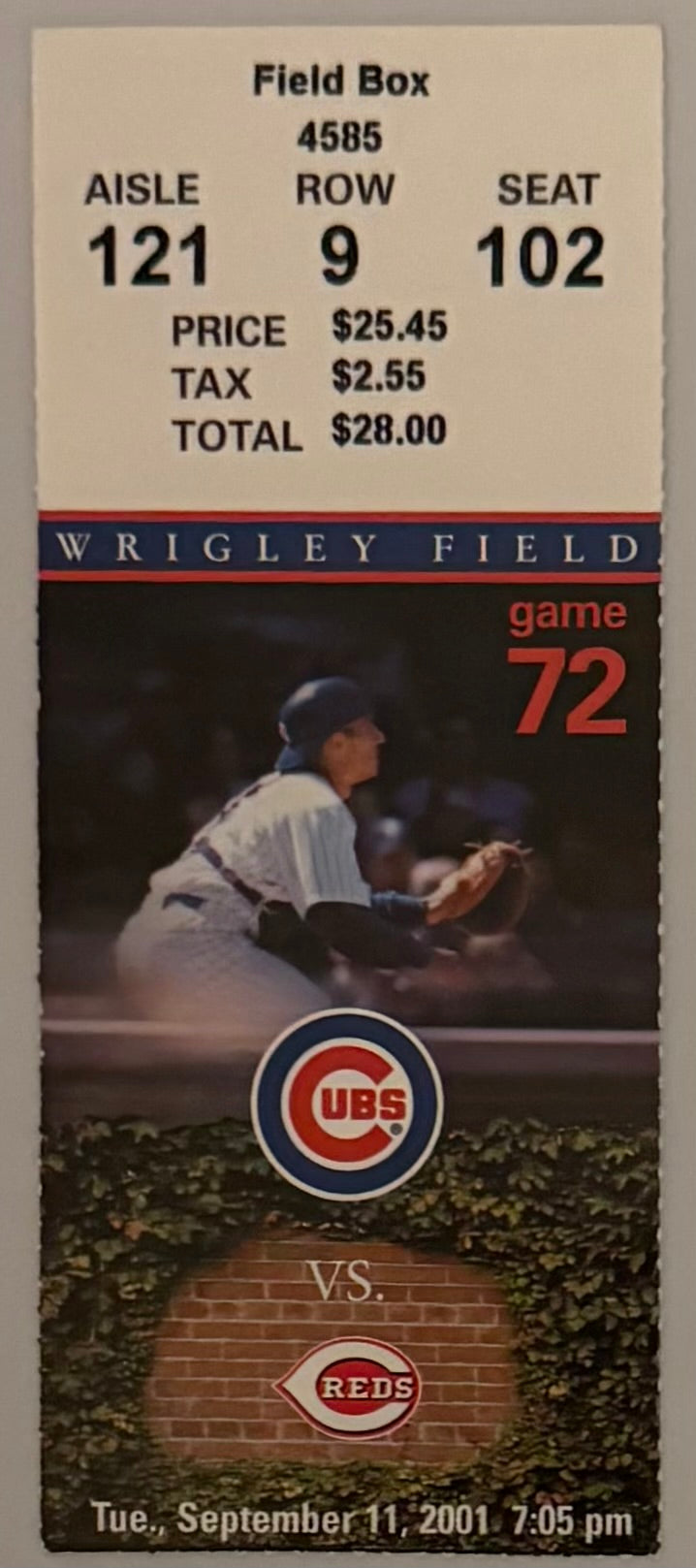 September 11, 2001, Reds at Chicago Cubs, Scheduled on Infamous Date