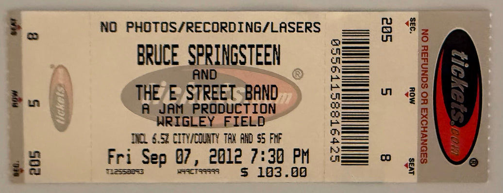 September 7, 2012, Bruce Springsteen, Wrigley Field