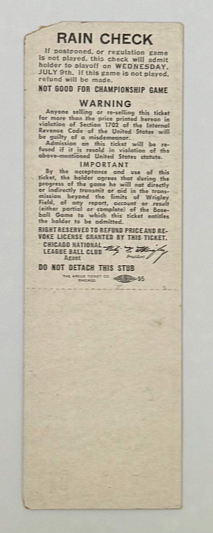 1947 All Star Game at Wrigley Field, July 8, 1947, American League Wins 2-1