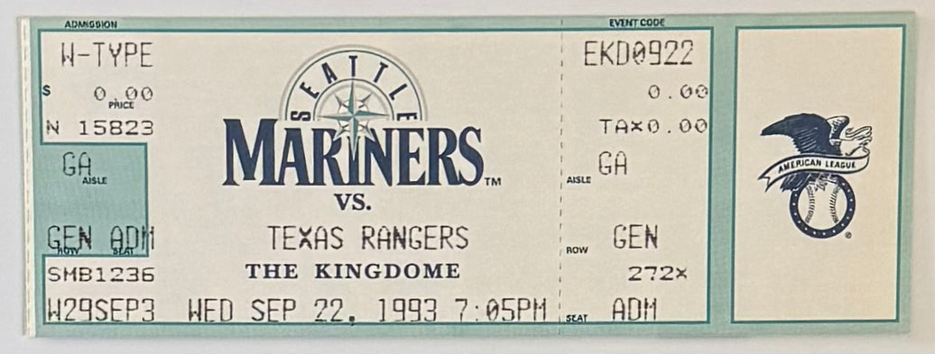 September 22, 1993, Nolan Ryan Last Game Pitched