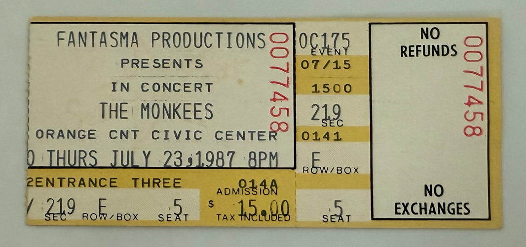 1987 The Monkees, July 23, 1987