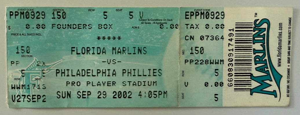September 29, 2002, HOF Tim Raines Final Hit/Game