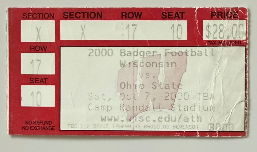 October 7, 2000, Ohio State at Wisconsin, Crease