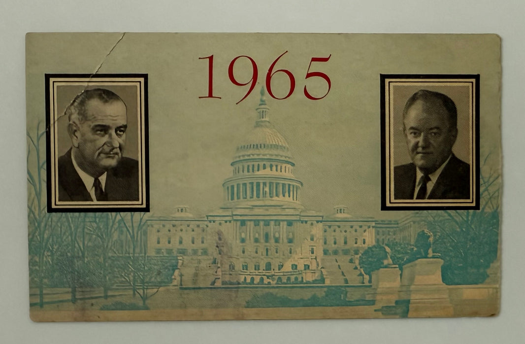 1965 Stub to the Inauguration of Lyndon Johnson and Hubert Humphrey, January 20, 1965