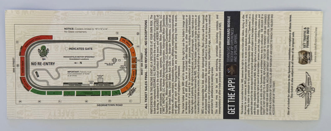 May 24, 2015, 99th Indianapolis 500, Full Penthouse Ticket