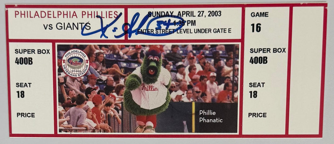 April 27, 2003, Kevin Millwood, No Hitter, Autograph Appears Authentic