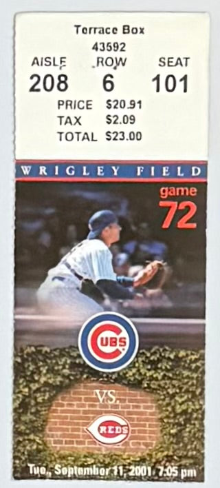 September 11, 2001, Reds at Chicago Cubs, Scheduled on Infamous Date