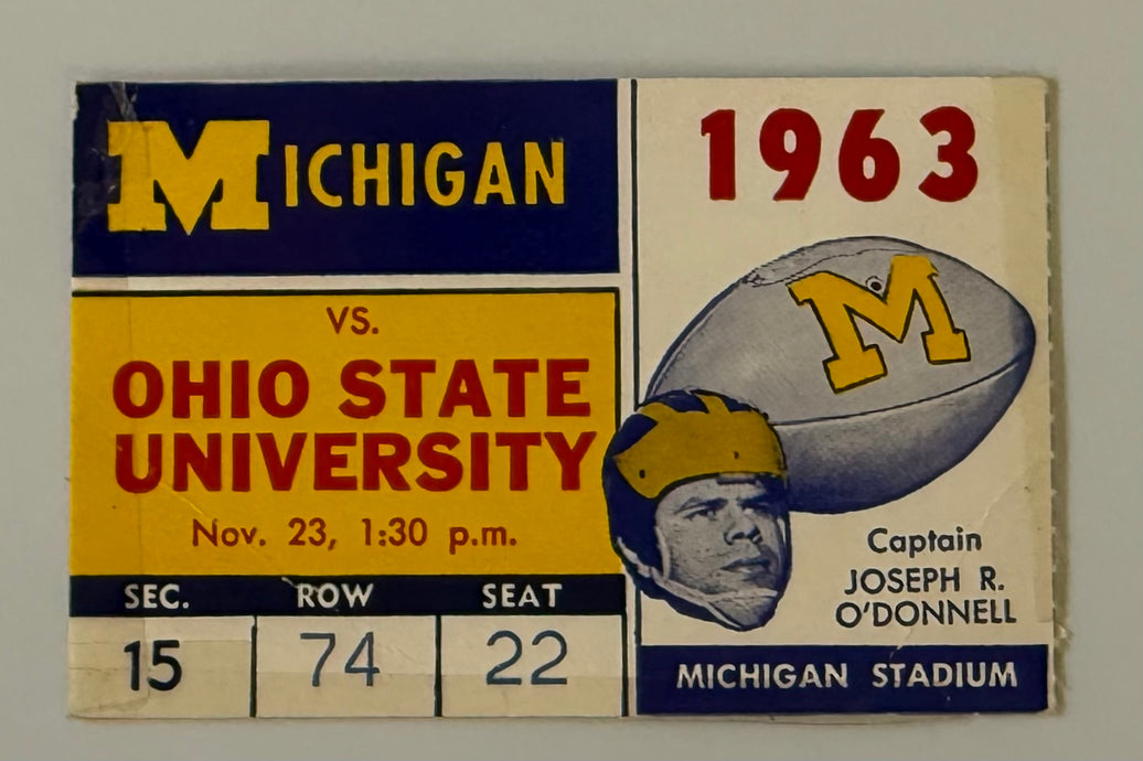 1963 Michigan versus Ohio State, Kennedy Assassination Weekend, 11/23/63, Game Played 11/30/63