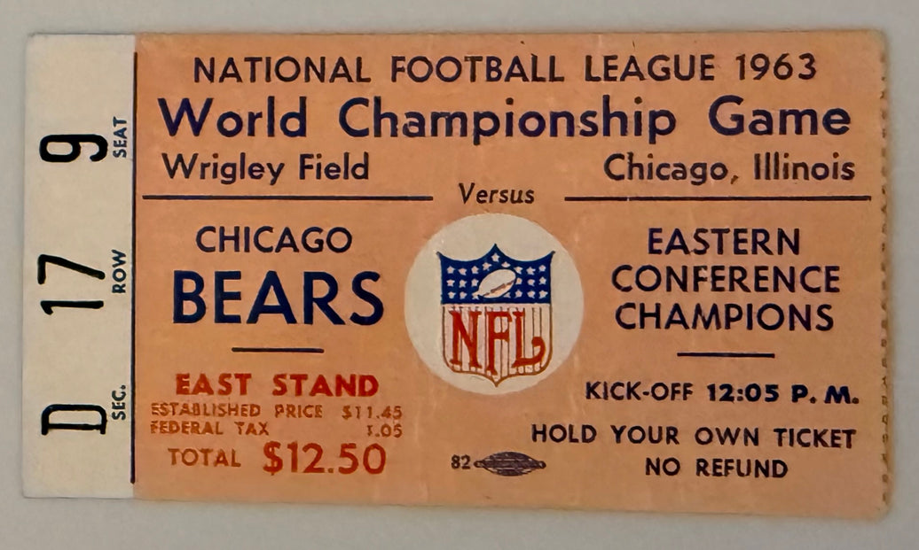 1963 Bears NFL World Championship Game - 1963