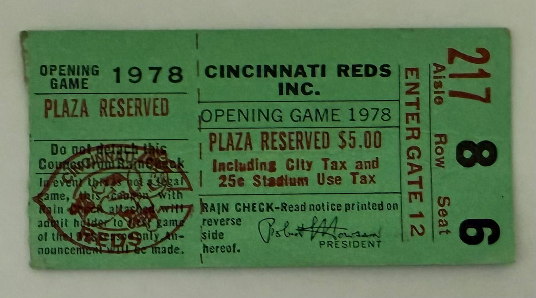 1978 Cincinnati Reds Opening Day Game, Green Seats